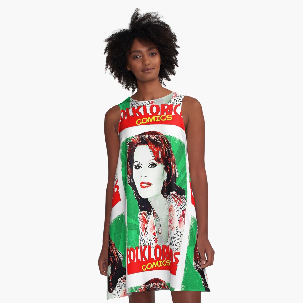 Vista previa del artículo con la obra «Vestido acampanado», diseñado y vendido por LoveCopla.