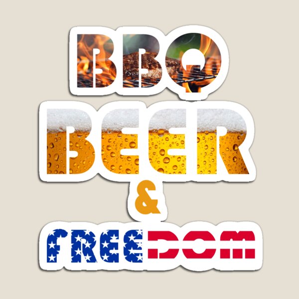 Bbq Beer Freedom Magnet