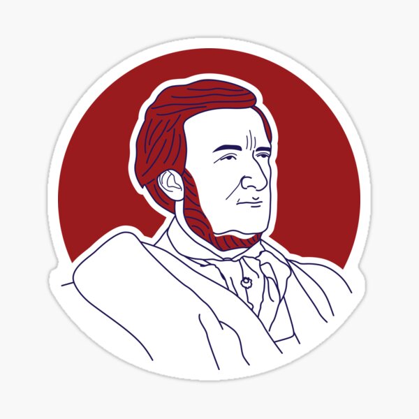 Richard Wagner minimalist line art portrait Sticker