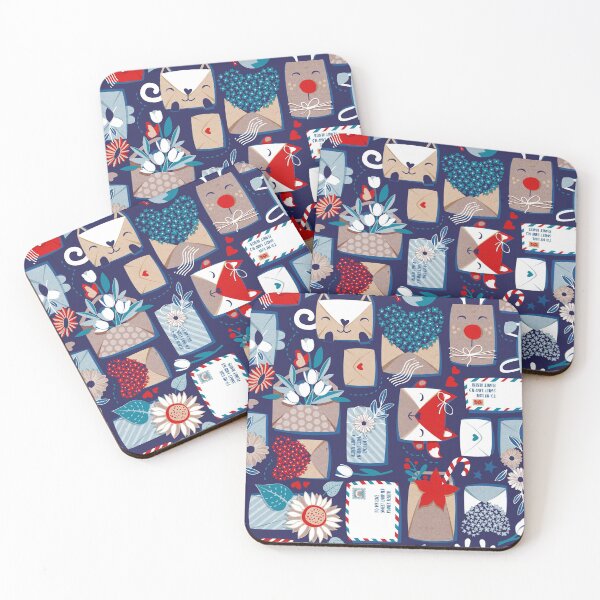 Item preview, Happy mail // blue brown and red letters designed and sold by SelmaCardoso.
