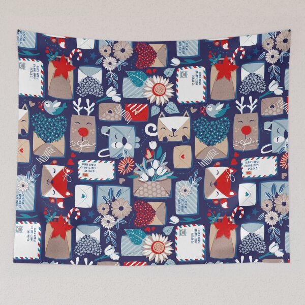Item preview, Happy mail // blue brown and red letters designed and sold by SelmaCardoso.
