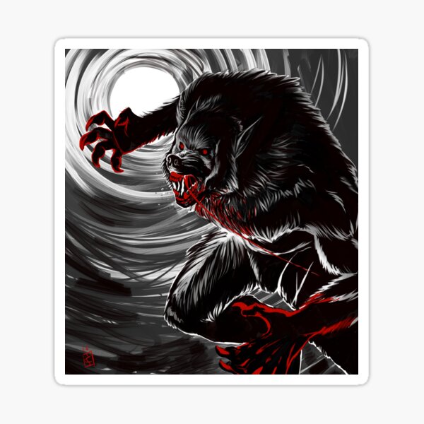 Blood Moon (B&W Version) Sticker