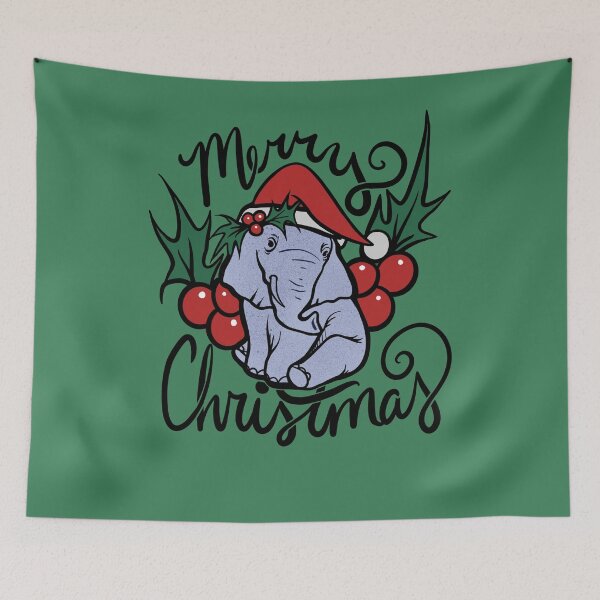 Artikelvorschau, Merry Christmas Elephant entworfen und verkauft von FrictionMaxxing.