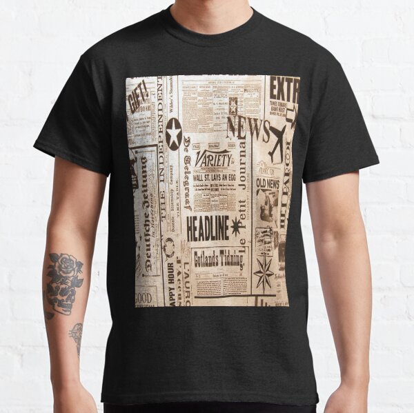 old newspaper pattern Classic T-Shirt