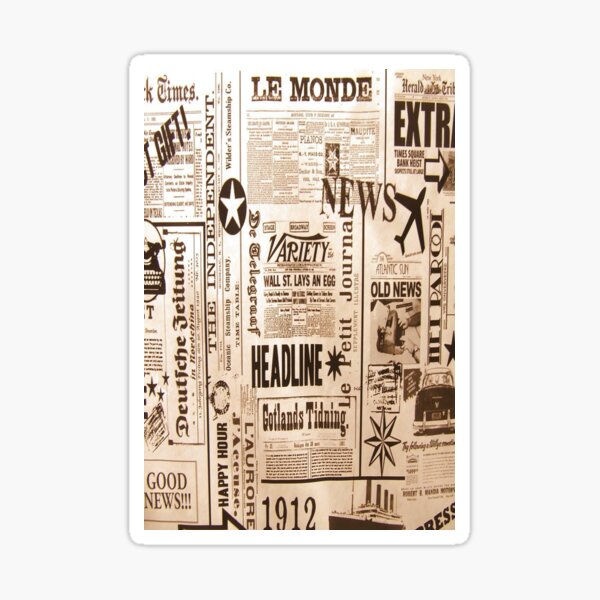 Vintage Newspaper Stickers Redbubble