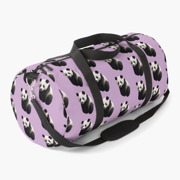 Lilac Purple - Realistic Giant Panda Illustration Duffle Bag