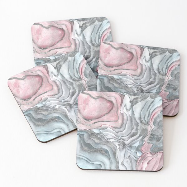 Item preview, Blush rose marble - pastel pinks, grey and silver designed and sold by k9printart.