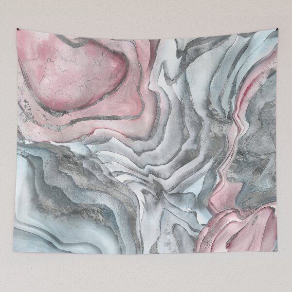Item preview, Blush rose marble - pastel pinks, grey and silver designed and sold by k9printart.