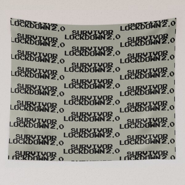 Item preview, Lockdown 2.0 survivor - Arcade Grey style Black typography designed and sold by Deegital18.