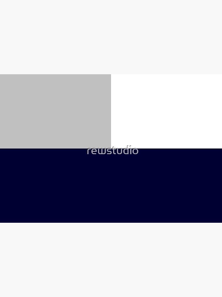 Tricolor Squares Navy Blue Silver Gray And White by rewstudio