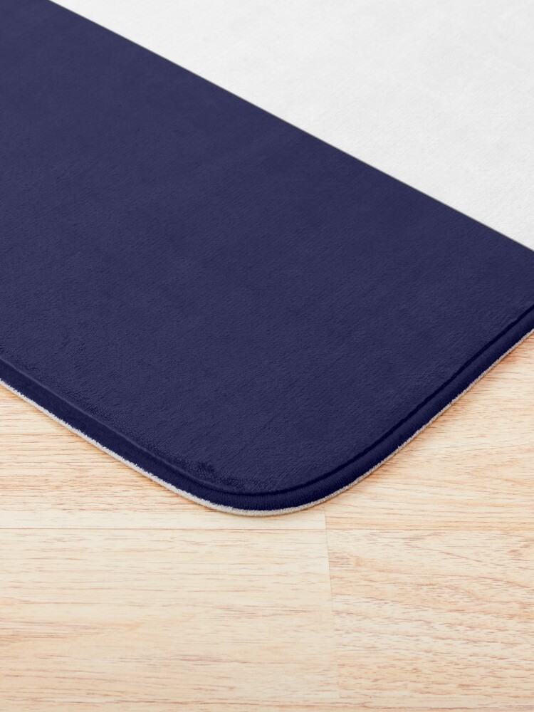 Alternate view of Tricolor Squares Navy Blue Silver Gray And White Bath Mat