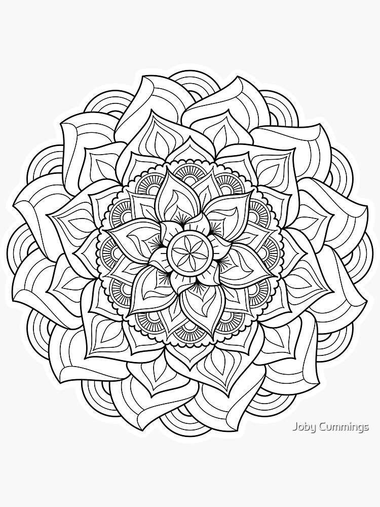 Thumbnail 3 of 3, Sticker, Mandala 365 001 designed and sold by jabwai.