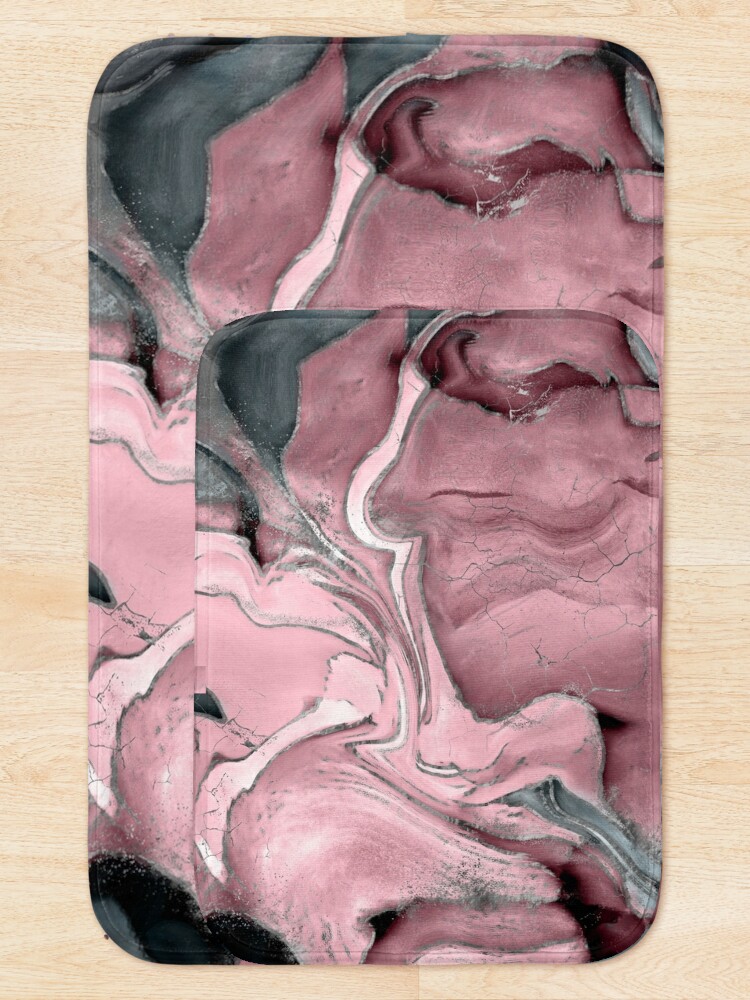 Disover Blush rose watercolor - pastel pinks, grey and silver | Bath Mat