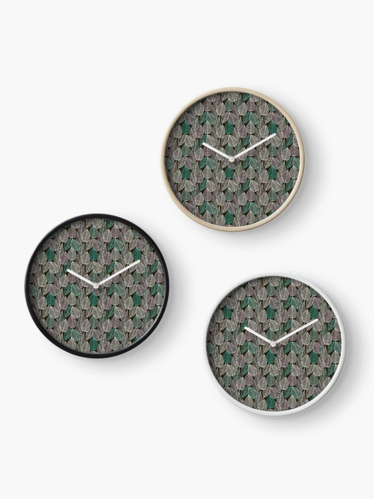 Thumbnail 3 of 4, Clock, Leaves designed and sold by PatternPalace.