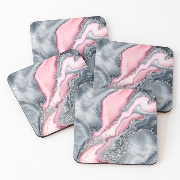 Item preview, Blush rose marble - pastel pinks, grey and silver designed and sold by k9printart.