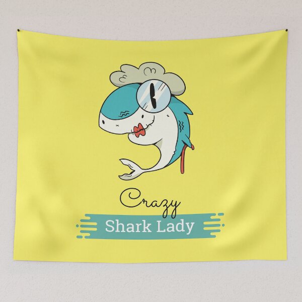 Item preview, Crazy shark lady designed and sold by youngdstag.