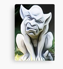 'Crouching Gargoyle' - Smooth Texture Abstract Gargoyle Canvas Print