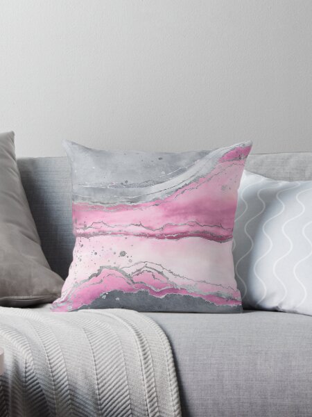 Pink And Grey Pillows Cushions for Sale Redbubble