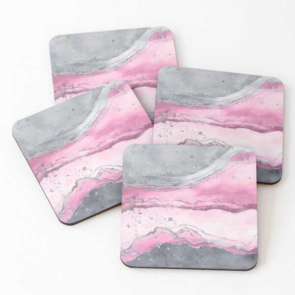 Item preview, Blush rose marble - pastel pinks, grey and silver designed and sold by k9printart.