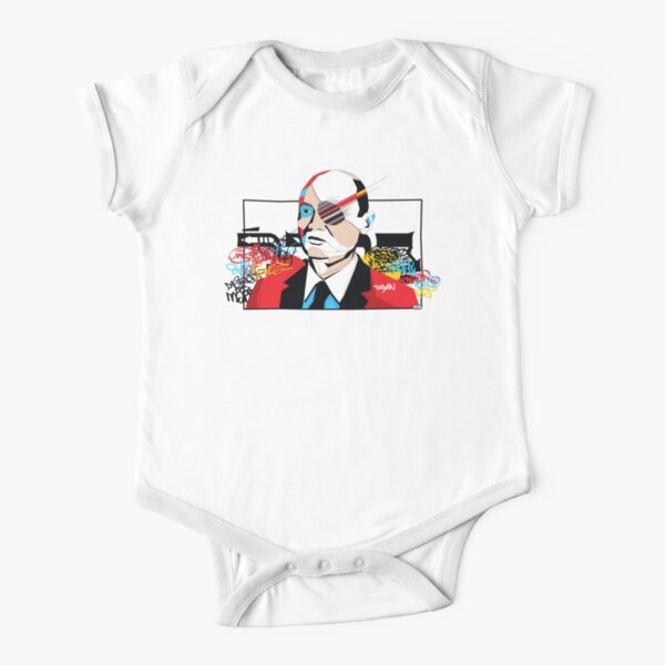 Moshe Dayan portrait - Pop Art Israeli leader Short Sleeve Baby One-Piece