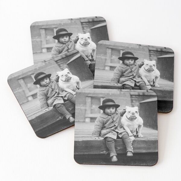 Item preview, Vintage dog cute photo Bulldog with boy Dogs retro pet  designed and sold by Coolstuff4you71.