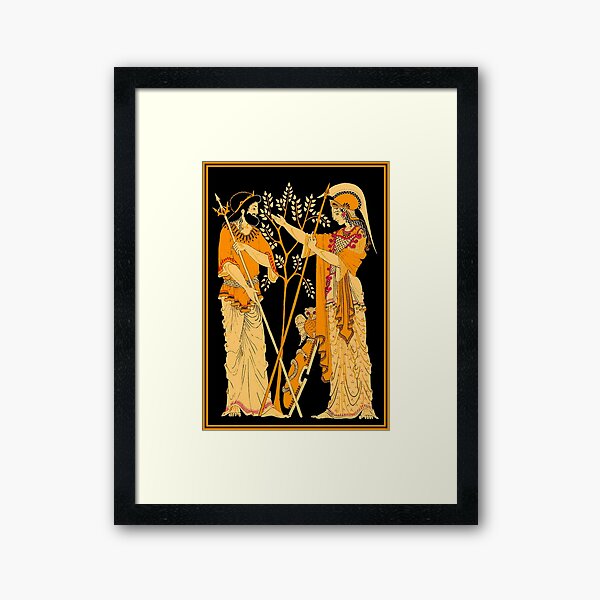 Item preview, POSEIDON and ATHENA : Vintage Greek God and Goddess Print designed and sold by posterbobs.