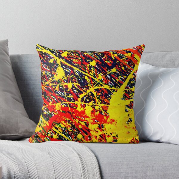 Abstract Jackson Pollock Painting Original Art Throw Pillow