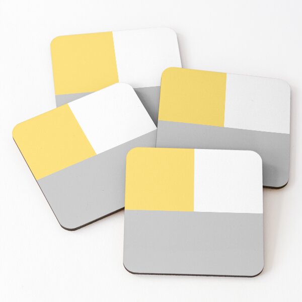 Item preview, Tricolor Squares Silver Gray Mustard Yellow And White designed and sold by rewstudio.