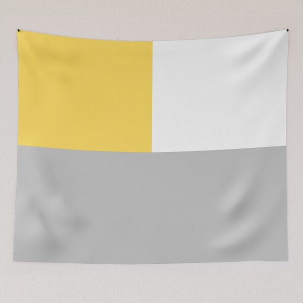 Item preview, Tricolor Squares Silver Gray Mustard Yellow And White designed and sold by rewstudio.