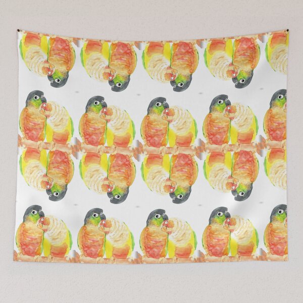 Aperçu de l'œuvre Modèle aquarelle d'amant de conure aux joues vertes créée et vendue par L'Atelier Oranjade.