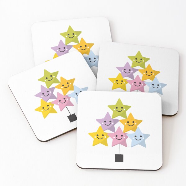 Item preview, Kawaii Stars Cute Christmas Tree designed and sold by VicEllisArt.