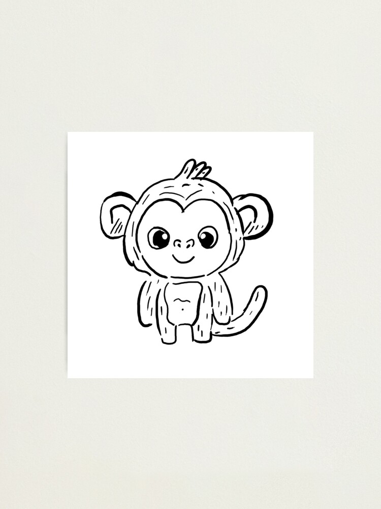 Impression Photo Bebe Chimpanze Bonobo Dessin Singe Par Nicolex91 Redbubble