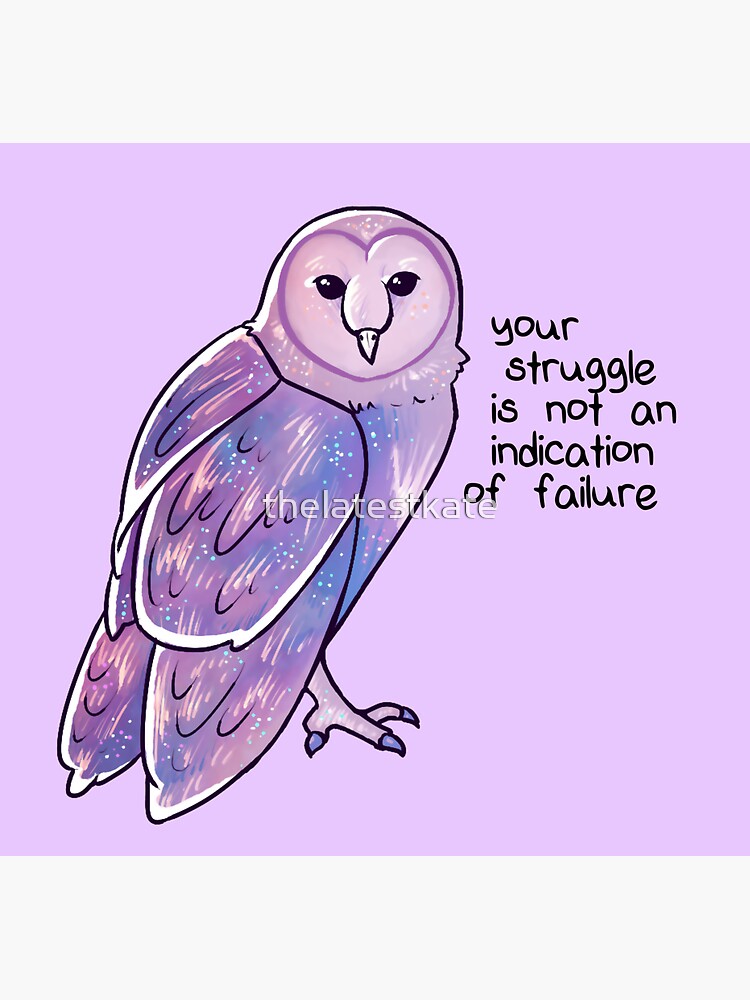 Thumbnail 3 von 3, Sticker, "Ihr Kampf ist kein Hinweis auf einen Misserfolg" Galaxy Sparkle Owl designt und verkauft von thelatestkate.