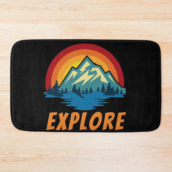 Item preview, Hiking in the wilderness, mountains, outdoors. Explore. Retro vintage colours. designed and sold by JellyBeenzz.