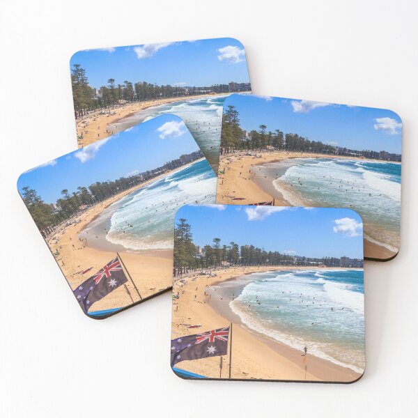 Item preview, Australian flag and Manly beach, Sydney, Australia designed and sold by Kevin Hellon.