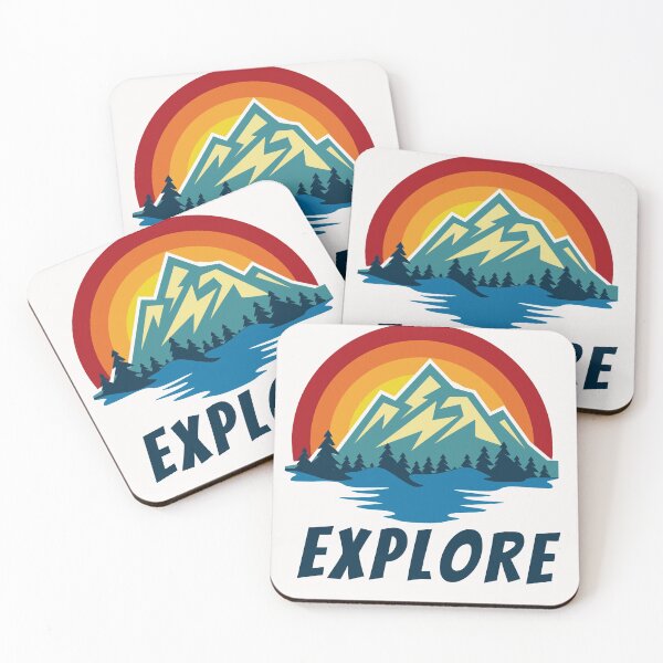 Item preview, Hiking in the wilderness, mountains, outdoors. Explore. Retro vintage colours. designed and sold by JellyBeenzz.