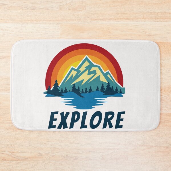 Item preview, Hiking in the wilderness, mountains, outdoors. Explore. Retro vintage colours. designed and sold by JellyBeenzz.
