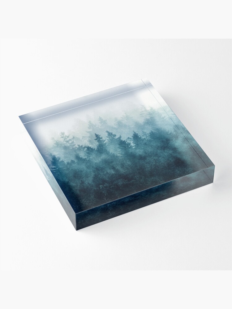 Thumbnail 3 of 5, Acrylic Block, The Heart Of My Heart // So Far From Home In A Misty Foggy Fall Wilderness Forest designed and sold by tekay.