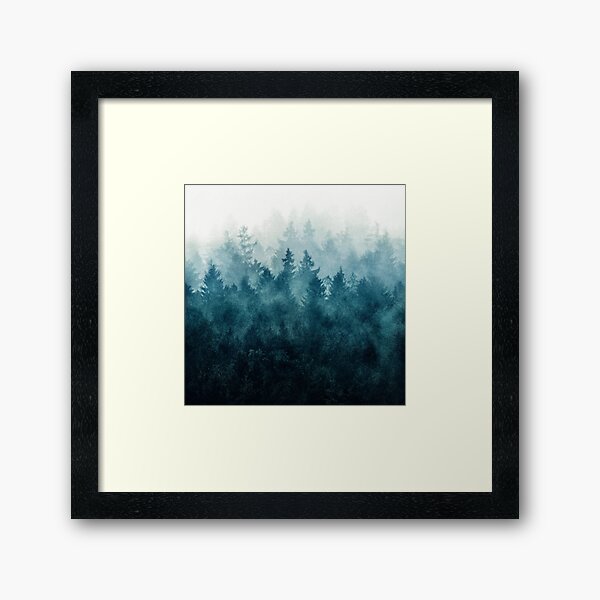 The Heart Of My Heart // So Far From Home Of A Misty Foggy Fall Wilderness Forest Covered In Blue Magic Fog Framed Art Print
