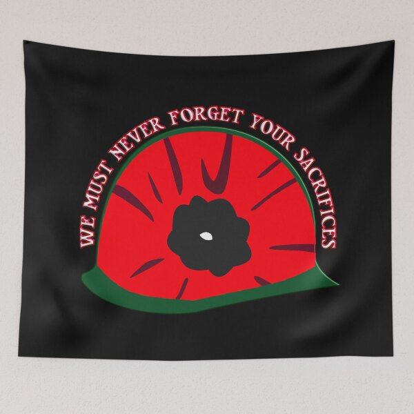 Item preview, MILITARY HELMET - POPPY - WE SHOULD NEVER FORGET YOUR SACRIFICES - HOMAGE TO OUR ETERNAL HERO SOLDIERS. designed and sold by Ralek.
