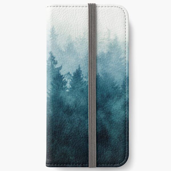 The Heart Of My Heart // So Far From Home Of A Misty Foggy Fall Wilderness Forest Covered In Blue Magic Fog iPhone Wallet