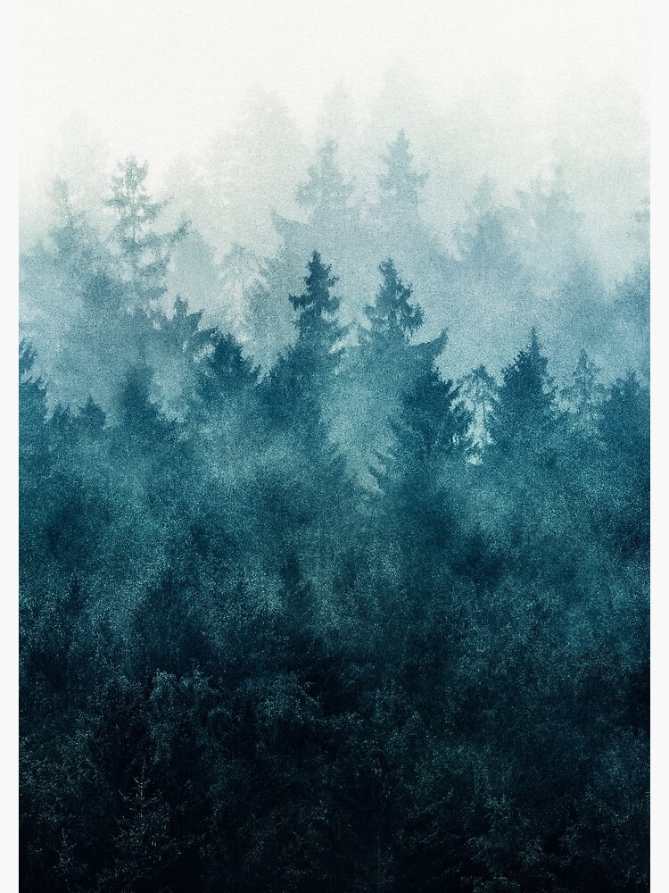 Thumbnail 3 of 3, Spiral Notebook, The Heart Of My Heart // So Far From Home Of A Misty Foggy Wilderness Forest Covered In Blue Magic Fog designed and sold by Tordis Kayma.