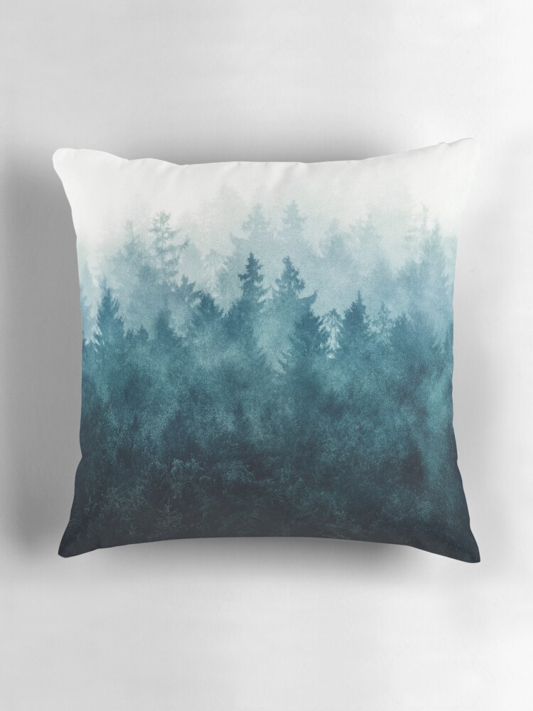 Thumbnail 3 von 4, Kissen, The Heart Of My Heart // So Far From Home In A Misty Foggy Fall Wilderness Forest designt und verkauft von tekay.