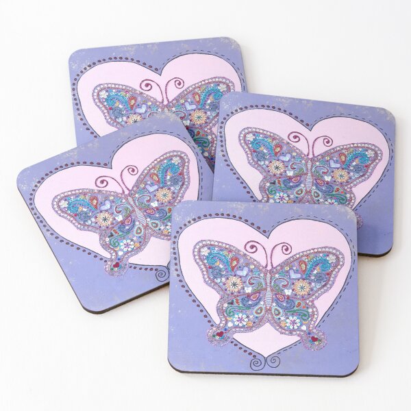 Item preview, Purple Butterfly In Pink Heart designed and sold by nancyeartist.
