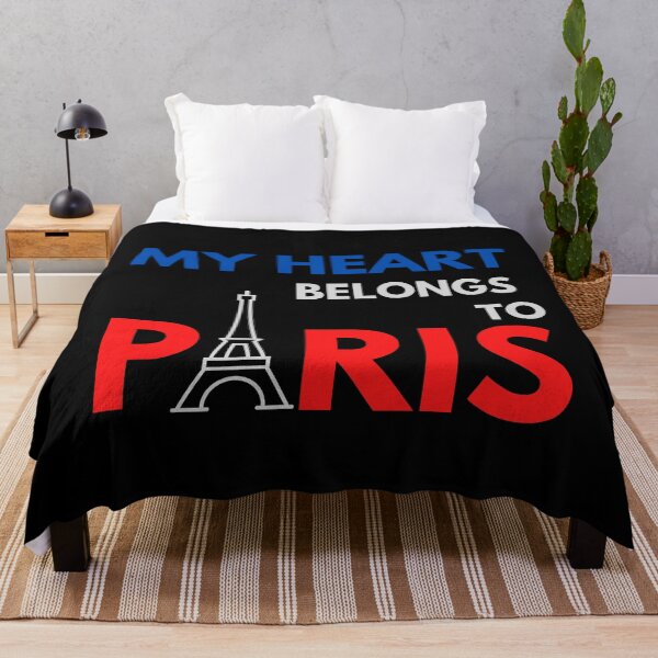 Item preview, MY HEART BELONGS TO PARIS Cute French Flag Travel Quote designed and sold by a-little-ink.