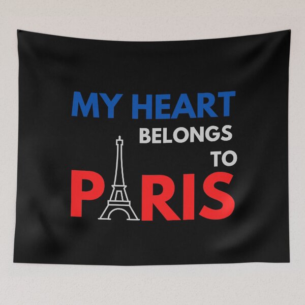 Item preview, MY HEART BELONGS TO PARIS Cute French Flag Travel Quote designed and sold by a-little-ink.