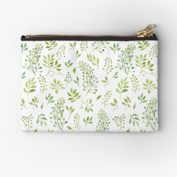 Watercolor leaves pattern Zipper Pouch