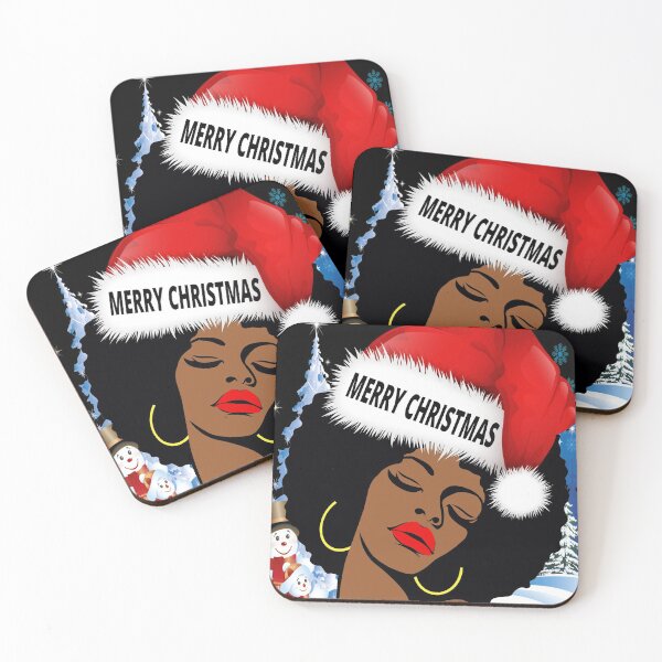 Item preview, Afro Diva Black Girl Magic Red Lips Melanin Snowman Santa Claus Merry Christmas  designed and sold by Black Queens.