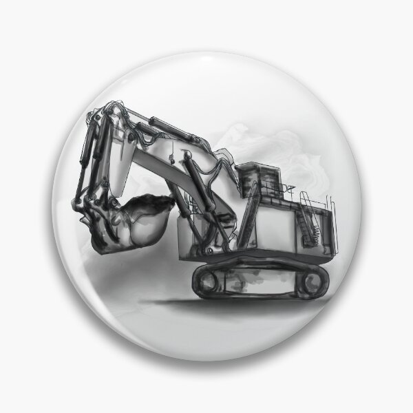 Item preview, Excavator Black and White designed and sold by damnoverload.