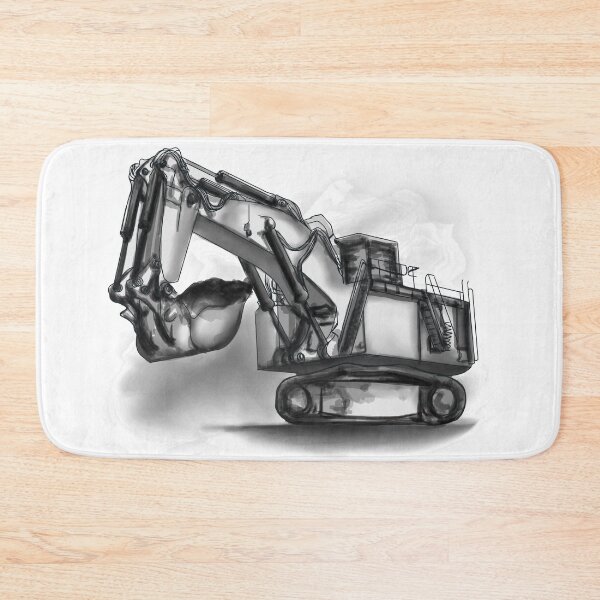 Item preview, Excavator Black and White designed and sold by damnoverload.